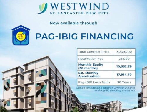 Westwind at Lancaster New City Through Pag-IBIG Now Available